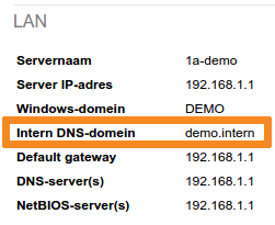 Webindex - Server Info - Intern DNS-domein